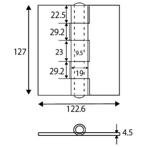 WAKI 鉄熔接用丁番 O‐006 125mm