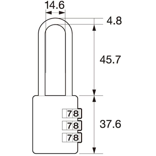 WAKI 可変式文字合せ錠 IB−127 ツル長3