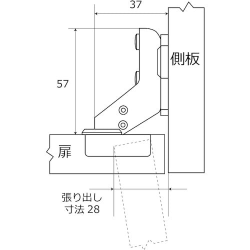 WAKI スライド丁番 NS‐3503 35mm