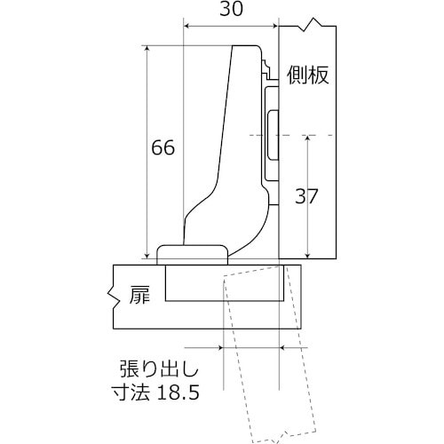 WAKI スライド丁番 NS‐3522 35mm