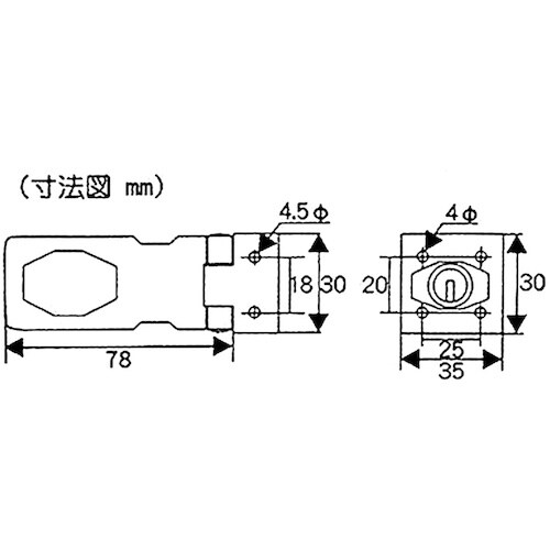 WAKI シリンダー掛金錠 VA−173 75mm