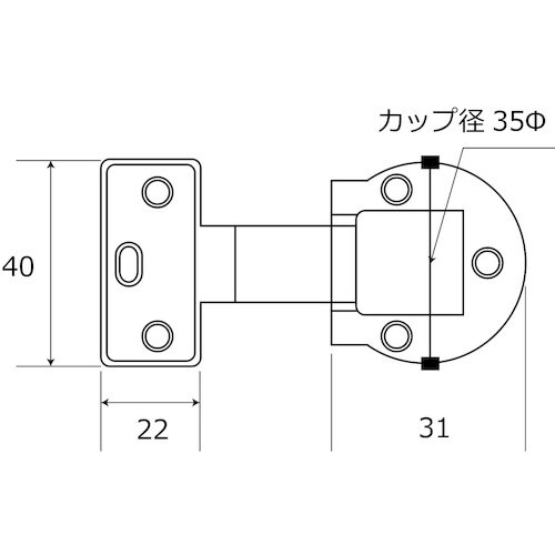 WAKI アングル丁番 AS‐2 if‐024 2