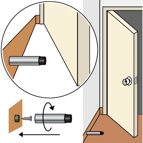 WAKI スリム円筒戸当り BH−800