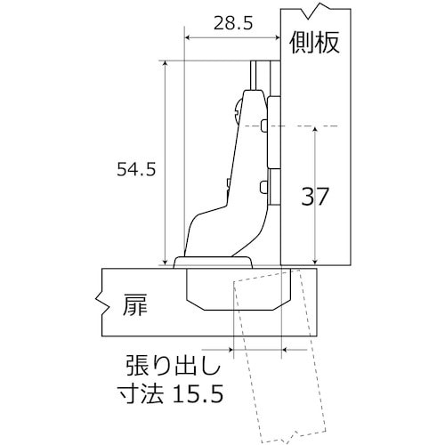 WAKI スライド丁番 NS‐3512 35mm