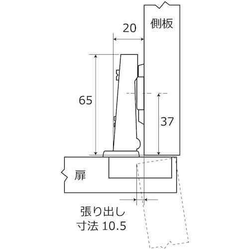 WAKI スライド丁番 NS‐4011 40mm