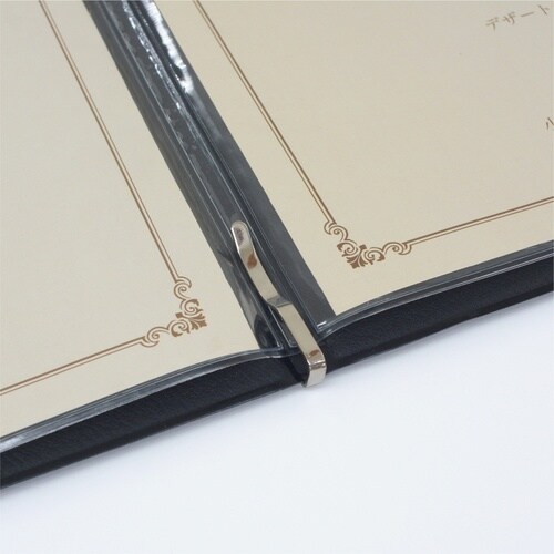 OP メニューファイル レザー調 B5 4頁 茶