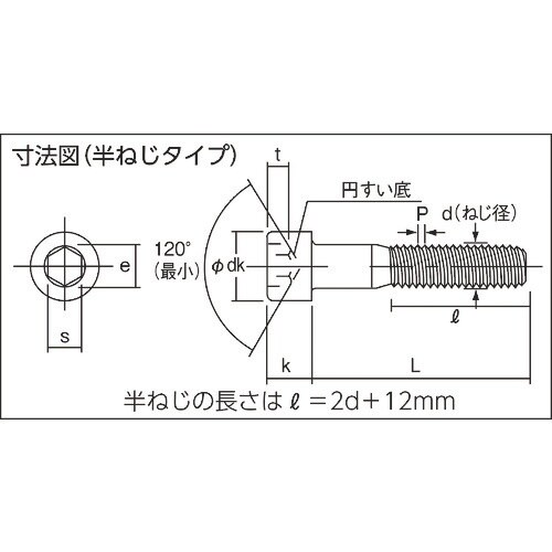 コノエ 六角穴付ボルト半ねじ M20x130(8本