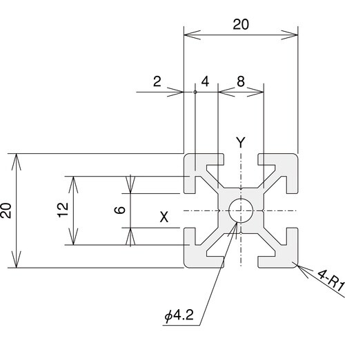 TRUSCO TSF20フレーム20X20−160