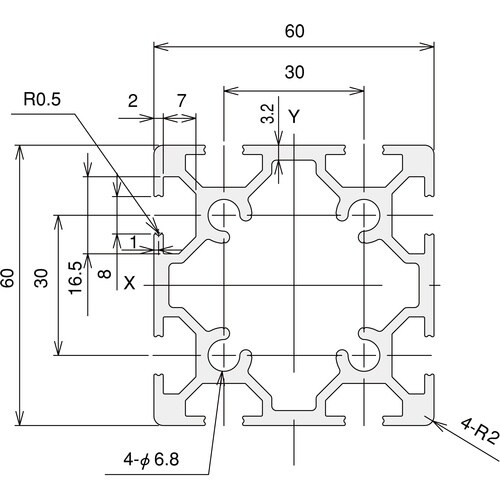 TRUSCO TSF30フレーム 60X60−12