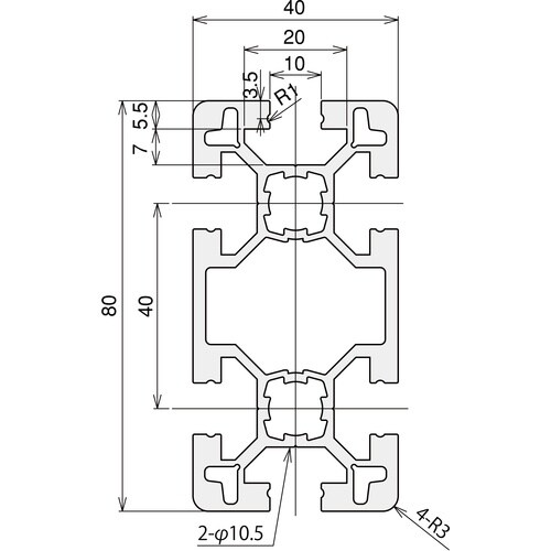 TRUSCO TSF40フレーム40X80−900