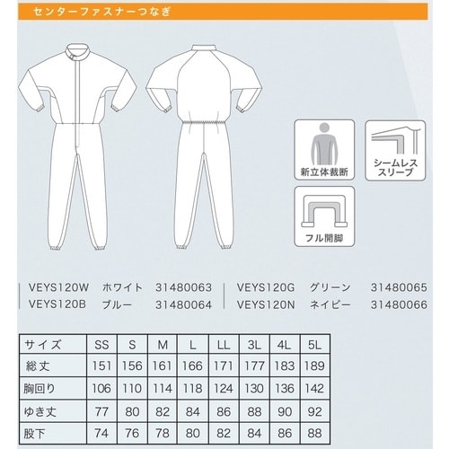 ミドリ安全 クリーンスーツ ベルデクセル VEYS