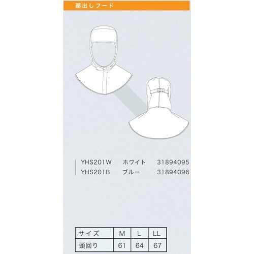 ミドリ安全 クリーンスーツ用フード ツバ付 YHS