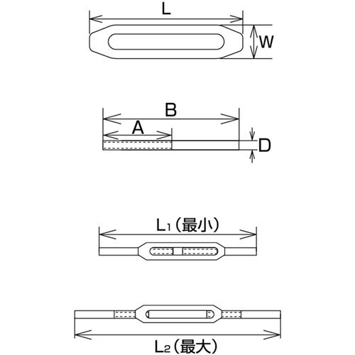 水本 ステンレス 枠式ターンバックル (ストレート