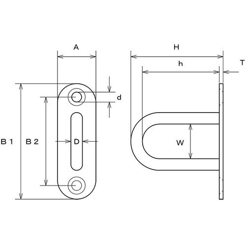 水本 アイプレート ステンレス パッドアイ A:2