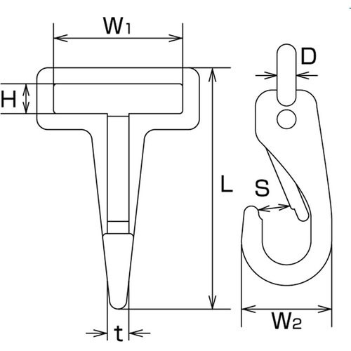 水本 ステンレス 固定ベルトフック W1:26mm