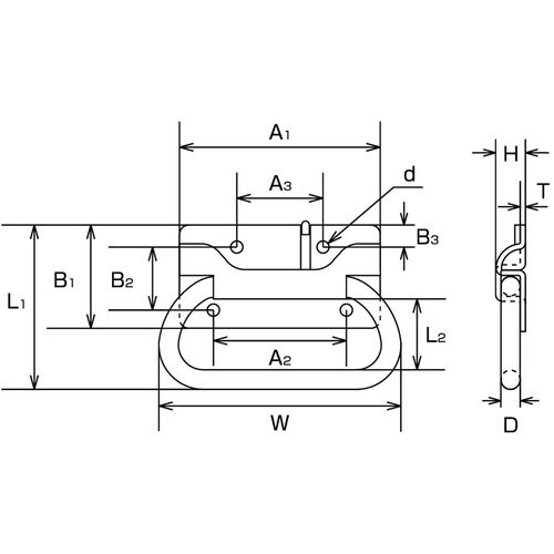 水本 ステンレス トランク取手 86mm×46mm