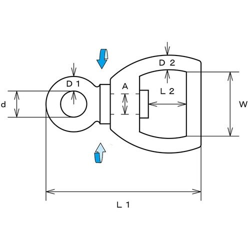 水本 フック ステンレス スイベルベルトアイ 長さ