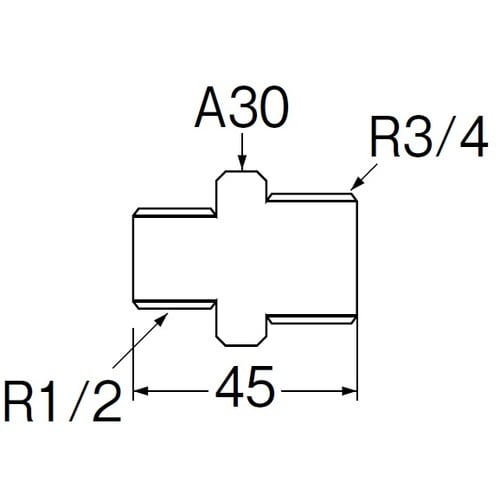 SANEI 砲金異径六角ニップル