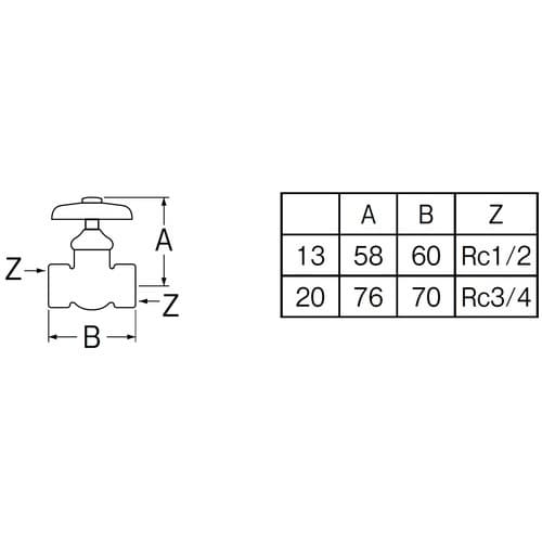 SANEI B型甲止水栓