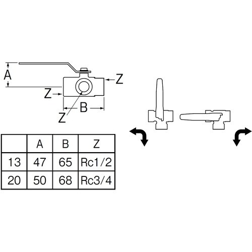 SANEI 切替ボールバルブT型