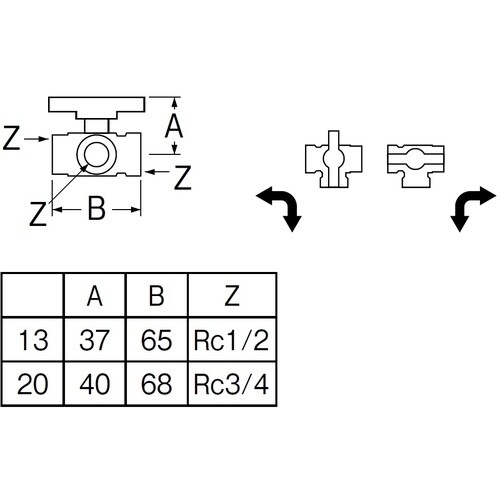 SANEI 切替ボールバルブT型