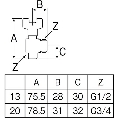 SANEI アングルボールバルブ