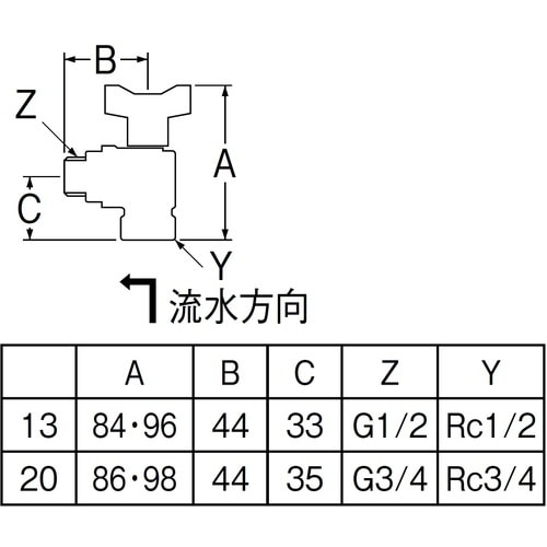 SANEI 逆止付アングルボールバルブ