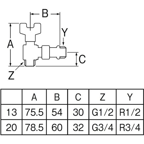 SANEI アングルボールバルブ