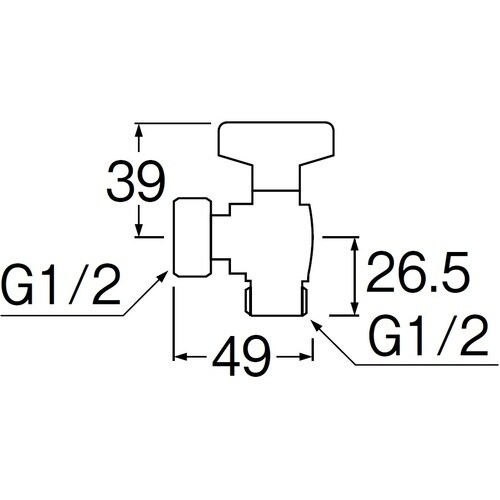 SANEI ナット付アングルボールバルブ