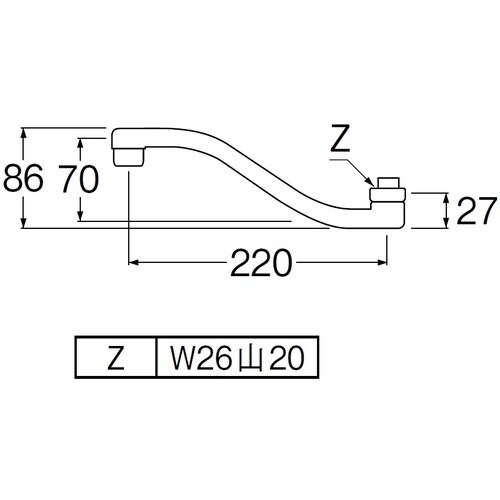 SANEI 上向角吐水口