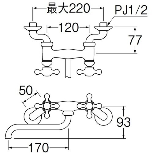 SANEI ツーバルブ混合栓
