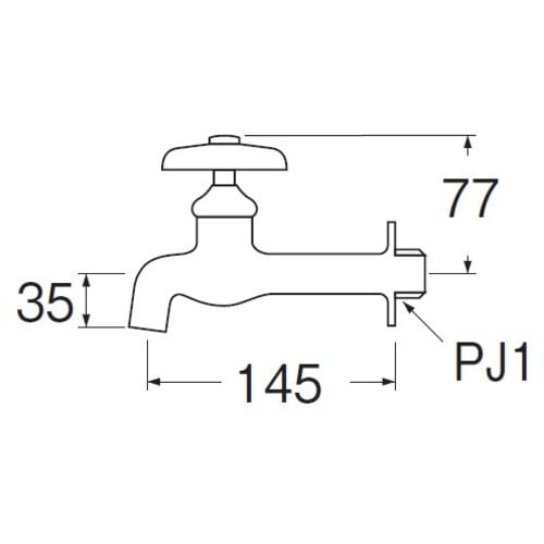 SANEI 胴長横水栓