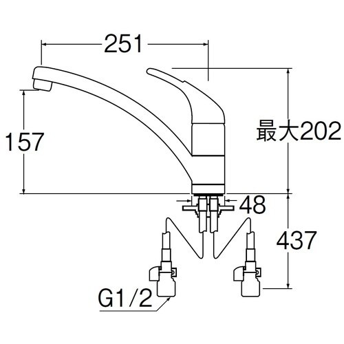 SANEI シングルワンホール混合栓