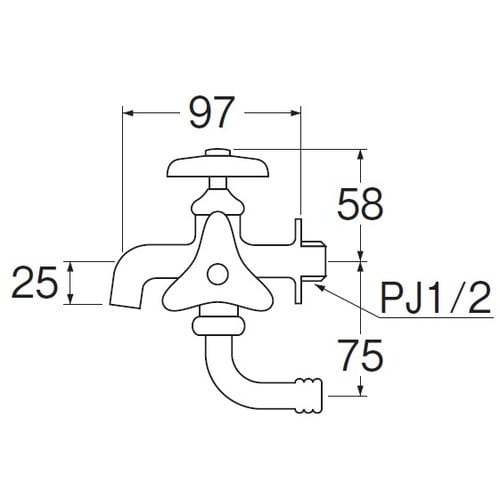 SANEI 二口横水栓
