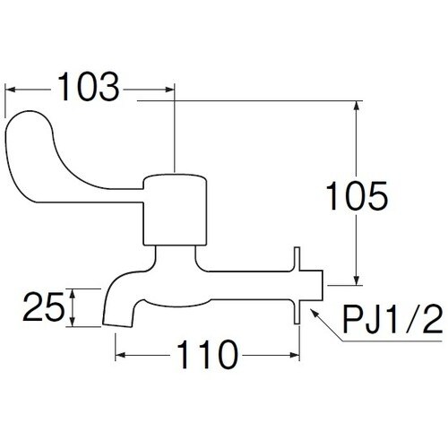 SANEI レバー胴長横水栓