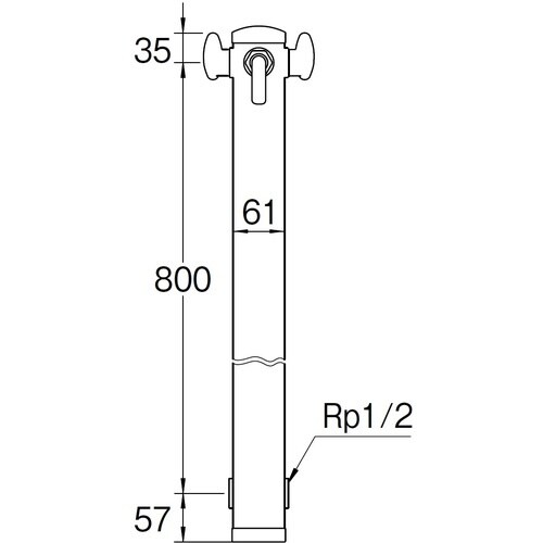 SANEI ツーバルブ混合栓柱