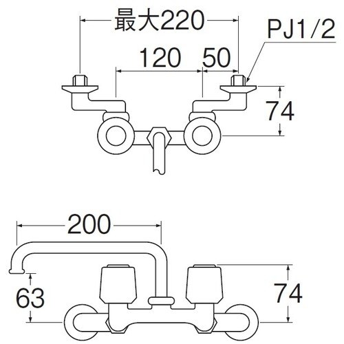 SANEI ツーバルブ混合栓