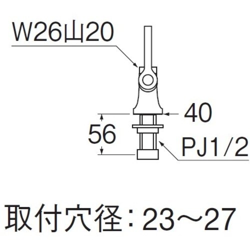SANEI 厨房用立形自在水栓本体