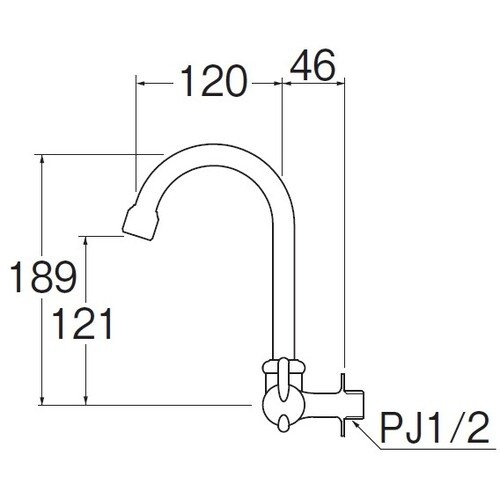SANEI ミニセラ泡沫横形ツル首自在水栓