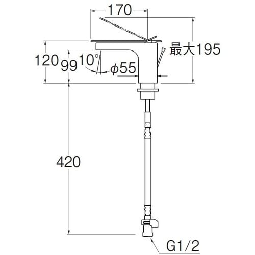 SANEI シングルワンホール洗面混合栓