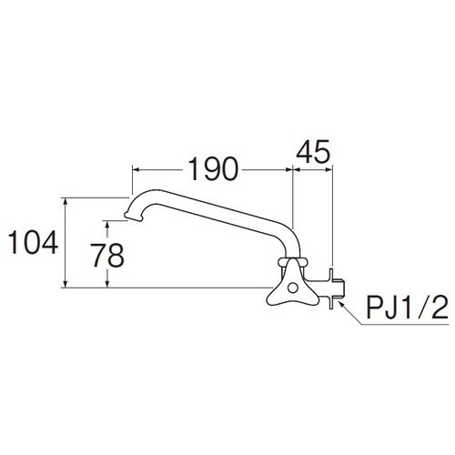 SANEI 横形上向自在水栓