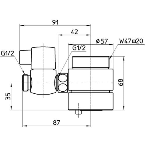 SANEI シングル混合栓用分岐アダプター
