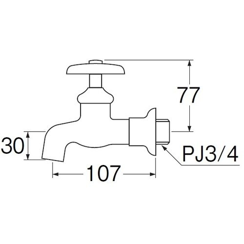 SANEI 送り座横水栓
