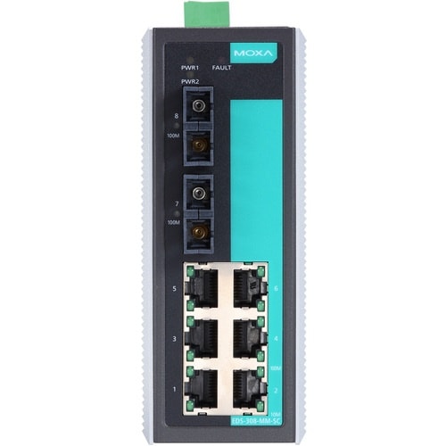 MOXA 8ポート(RJ45×6、マルチモードSC
