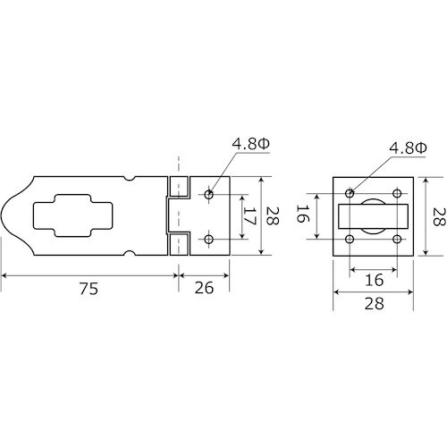 WAKI ブラウン掛金 VD−018 75mm
