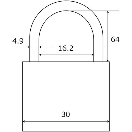 WAKI ツル長シリンダー錠 30X64mm