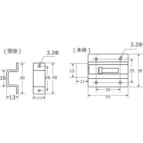 WAKI ステン角ラッチ BH−166 ダイ