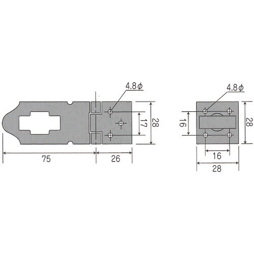 WAKI ブラウン掛金 BH−574 75MM