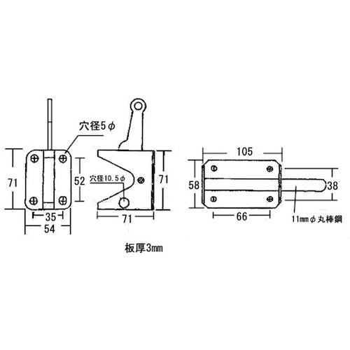WAKI ヘビーゲートラッチ BH−304 ワンセ