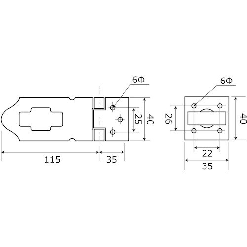 WAKI ステンレス掛金 VD−036 115mm